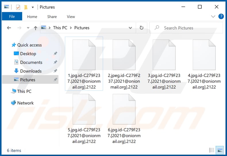 Archivos encriptados por el ransomware 2122 (extensión .2122)