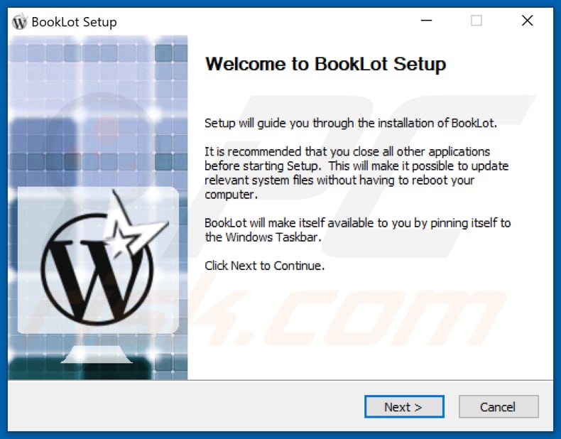 Instalador de adware BookLot