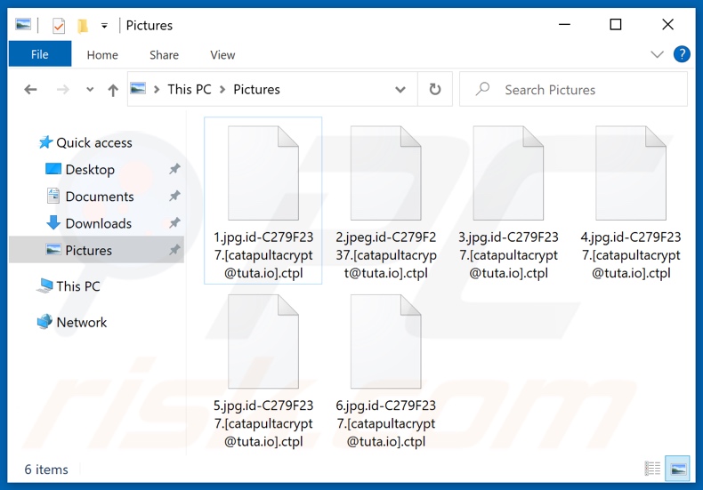 Archivos encriptados por el ransomware Ctpl (extensión .ctpl)