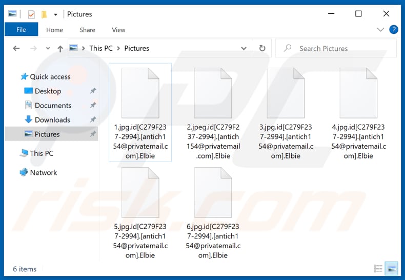 Archivos encriptados por el ransomware Elbie (extensión .Elbie)