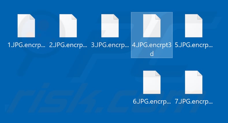 Archivos encriptados por el ransomware Encrpt3d (extensión .encrpt3d)