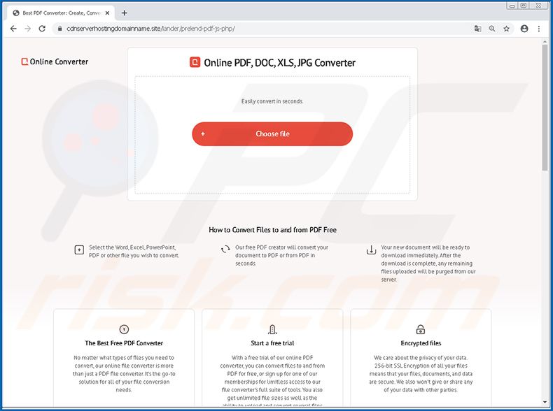Sitio web falso convertidor en línea que difunde FickerStealer