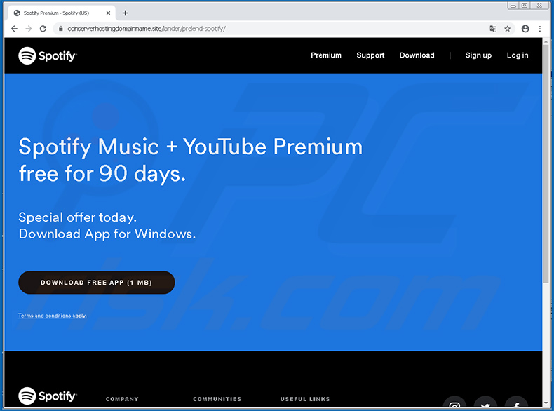 Sitio web falso de Spotify que difunde FickerStealer