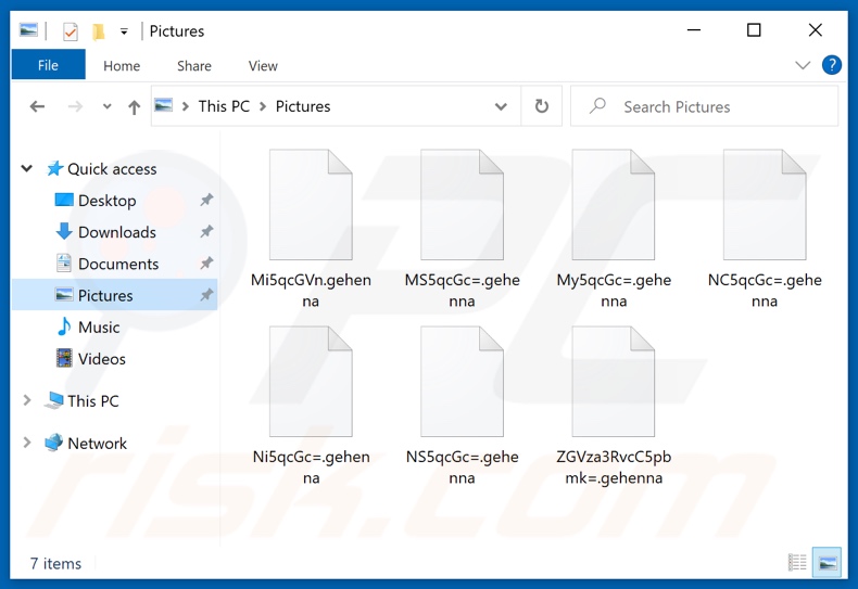 Archivos encriptados por el ransomware 