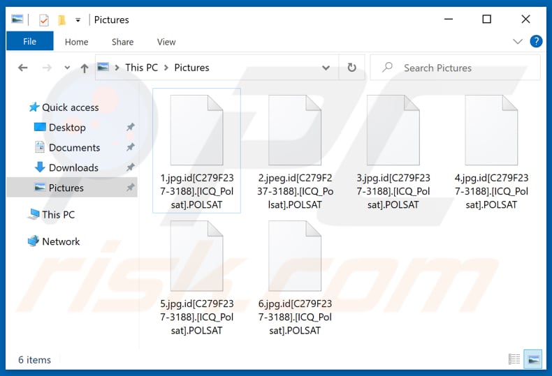 Archivos encriptados por el ransomware POLSAT (extensión .POLSAT)