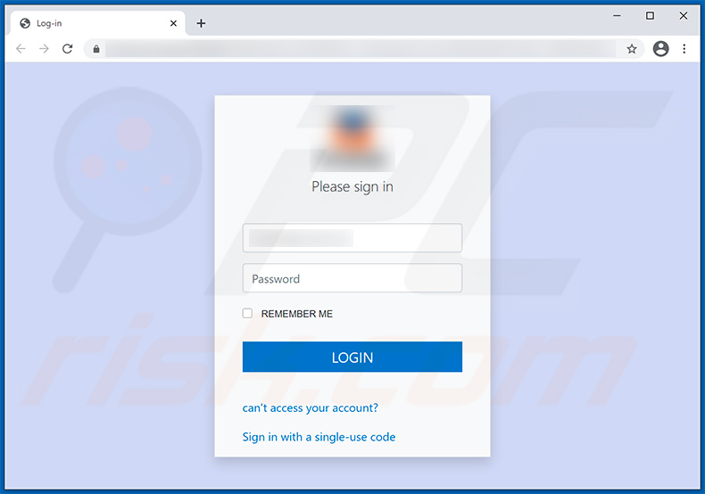 Sitio web de phishing promocionado a través de correo electrónico spam de actualización (2021-04-06)