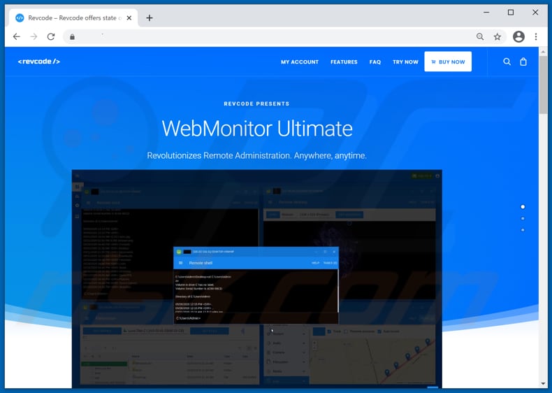 Página de descarga de la RAT WebMonitor