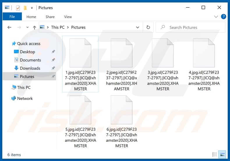 Archivos encriptados por el ransomware XHAMSTER (extensión .XHAMSTER)