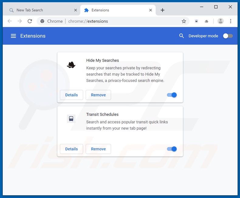 Eliminando las extensiones de Google Chrome relacionadas con nearbyme.io