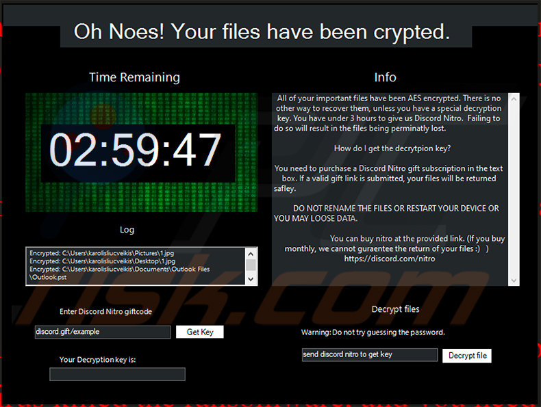 Ventana emergente del ransomware Nitro (2021-05-04)