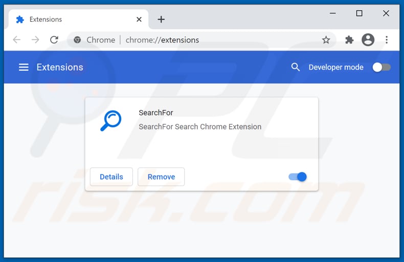 Eliminando las extensiones de Google Chrome relacionadas con searchfor.cc