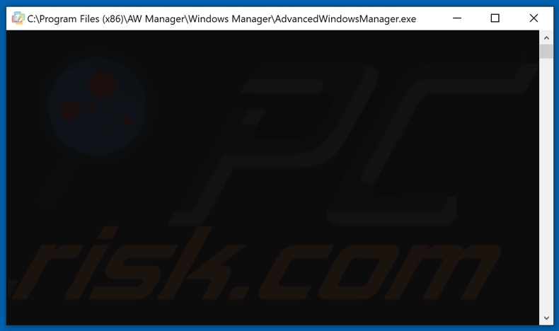 AdvancedWindowsManager muestra una ventana cmd vacía al abrir