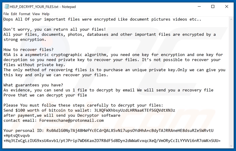 Instrucciones de desencriptado de Allah (HELP_DECRYPT_YOUR_FILES.txt)