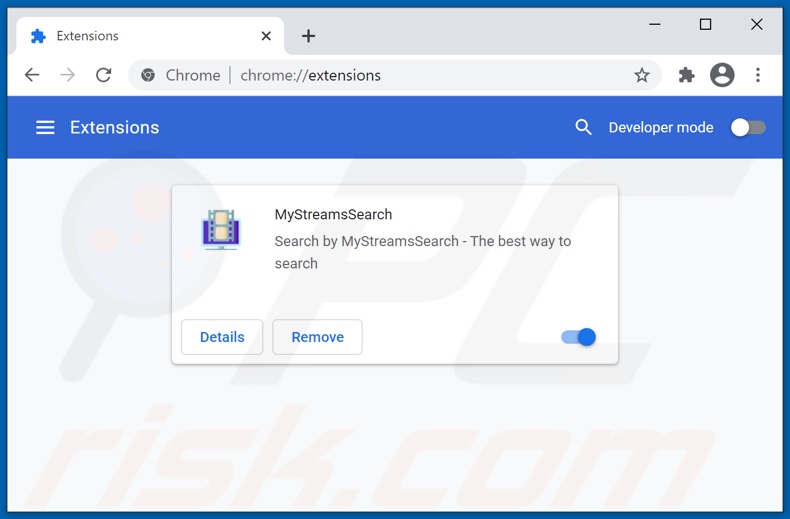 Eliminando las extensiones de Google Chrome relacionadas con mystreamssearch.com