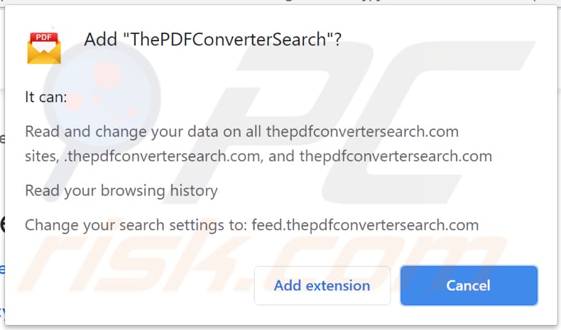 Notificación de secuestrador de navegador ThePDFConverterSearch