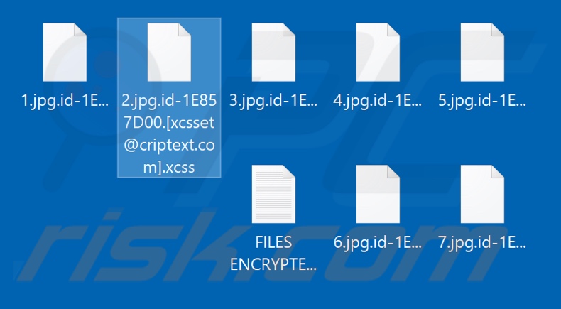Archivos encriptados por el ransomware Xcss (extensión .xcss)