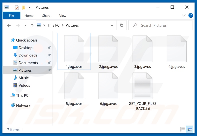Archivos encriptados por el ransomware AvosLocker (extensión .avos)