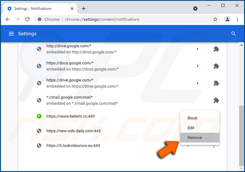 Desactivar las notificaciones emergentes en el navegador web Google Chrome