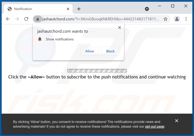 Redirecciones emergentes de jashautchord[.]com