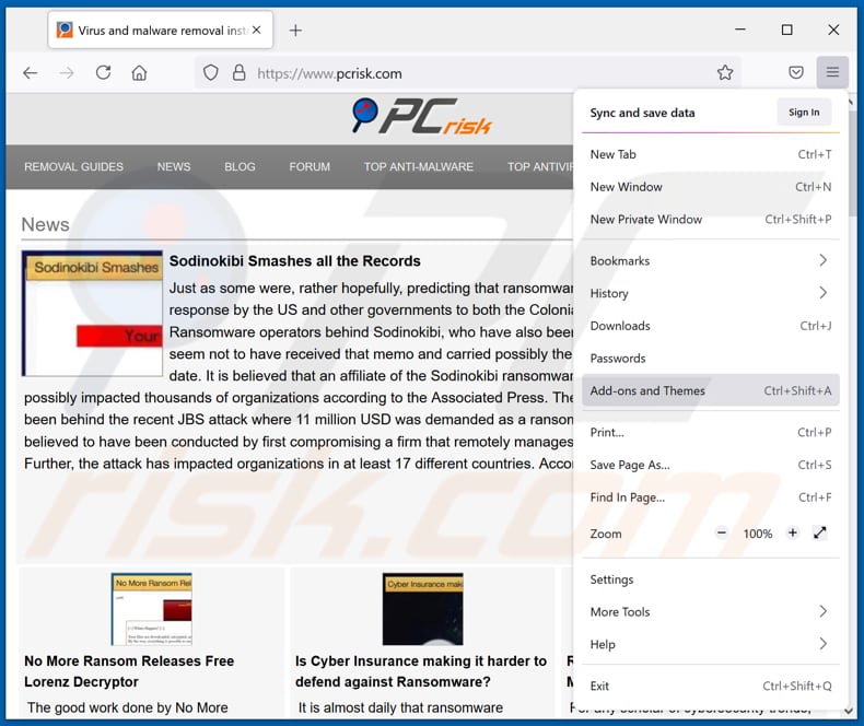 Eliminando los anuncios de myactualblog[.]com de Mozilla Firefox paso 1
