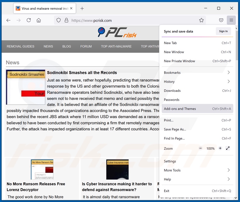 Eliminando los anuncios de InstaQuick de Mozilla Firefox paso 1