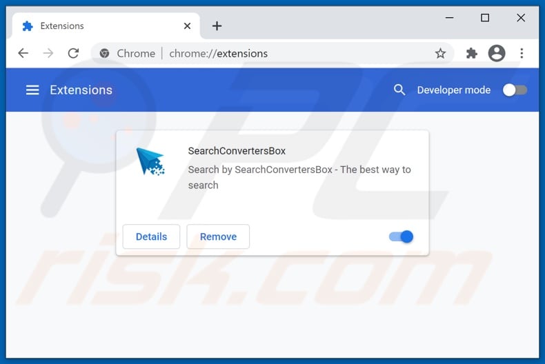 Eliminando las extensiones de Google Chrome relacionadas con searchconvertersbox.com