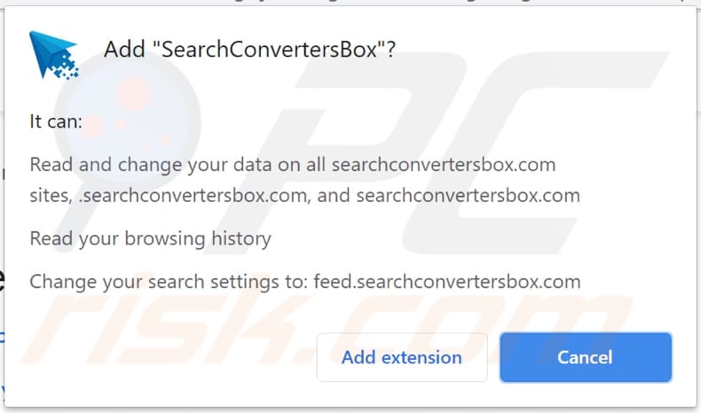 Notificación de secuestrador de navegador SearchConvertersBox
