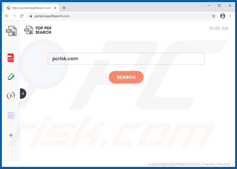 Secuestrador de navegadores toppdfsearch.com