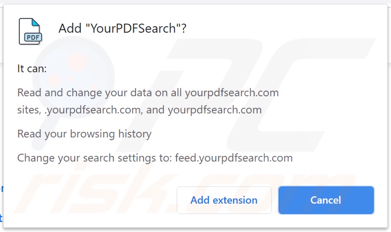 El secuestrador de navegador TopPDFSearch solicita permisos