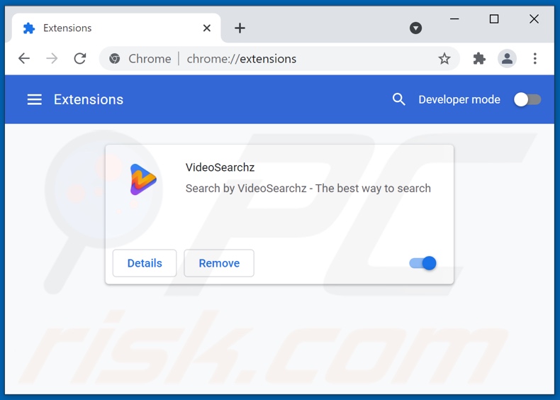 Eliminando las extensiones de Google Chrome relacionadas con video-searchz.com