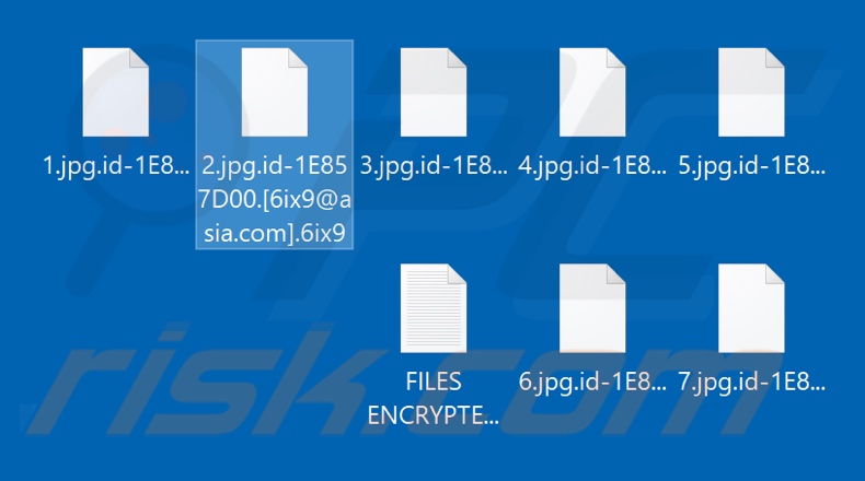 Archivos encriptados por el ransomware 6ix9 (extensión .6ix9)