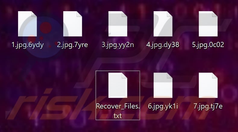 Archivos encriptados por el ransomware AstraLocker (extensión de cadena de caracteres aleatorios)
