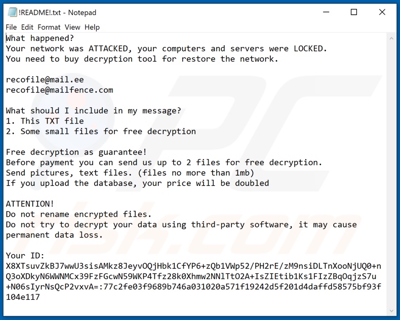 Instrucciones de desencriptado de BeijingCrypt (!README!.txt)