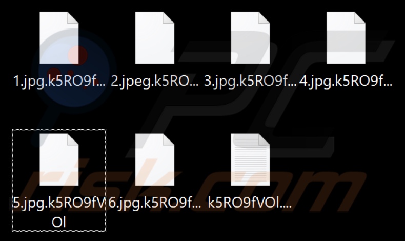 Archivos encriptados por el ransomware BlackMatter (extensión de cadena de caracteres aleatorios)