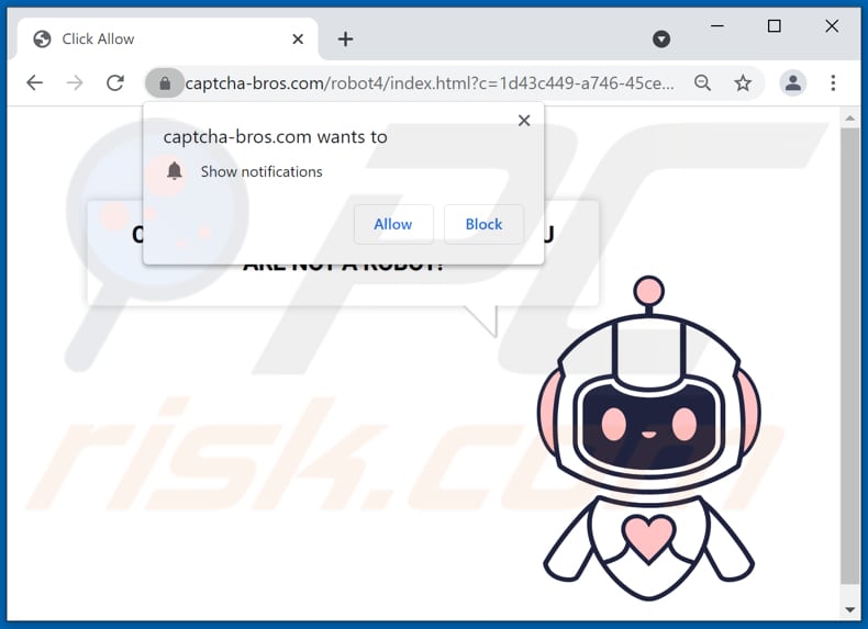 Redirecciones emergentes de captcha-bros[.]com