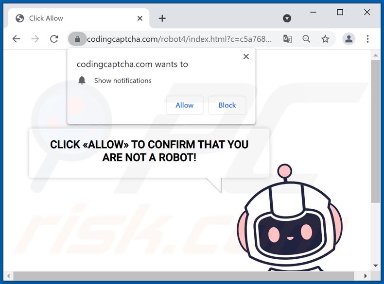 Redirecciones emergentes de codingcaptcha[.]com