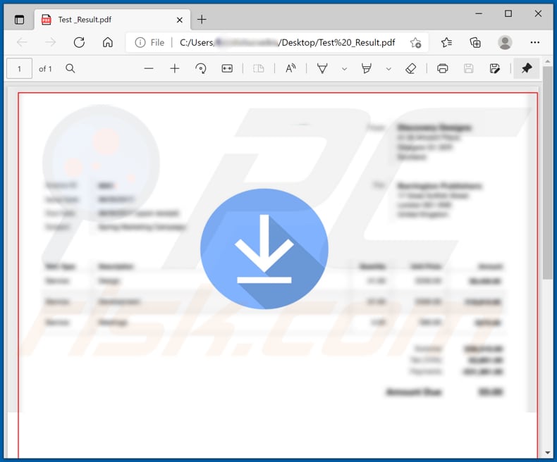 Adjunto malicioso distribuido a través de un documento PDF malicioso 