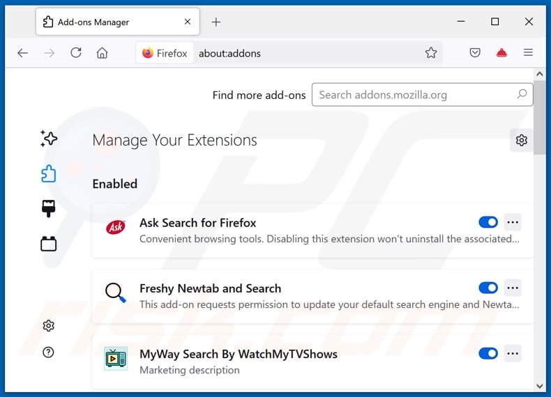 Eliminando las extensiones relacionadas a kwiqsearch.com de Mozilla Firefox