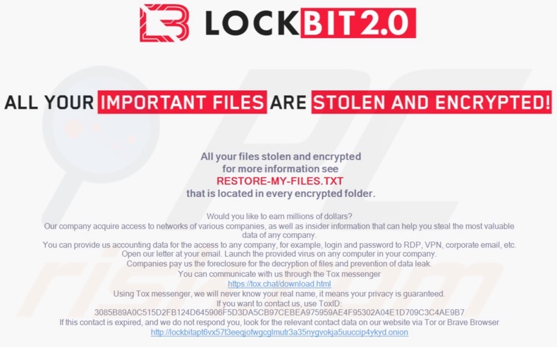 Fondo de pantalla del ransomware 