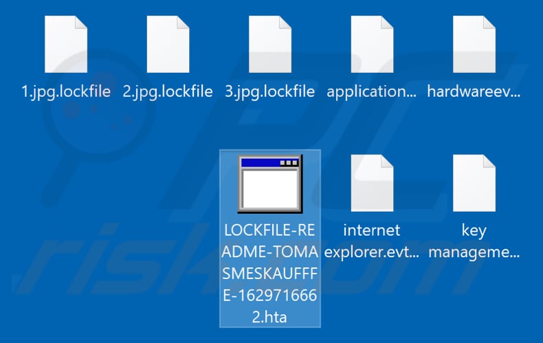 Archivos encriptados por el ransomware LockFile (extensión .lockfile)
