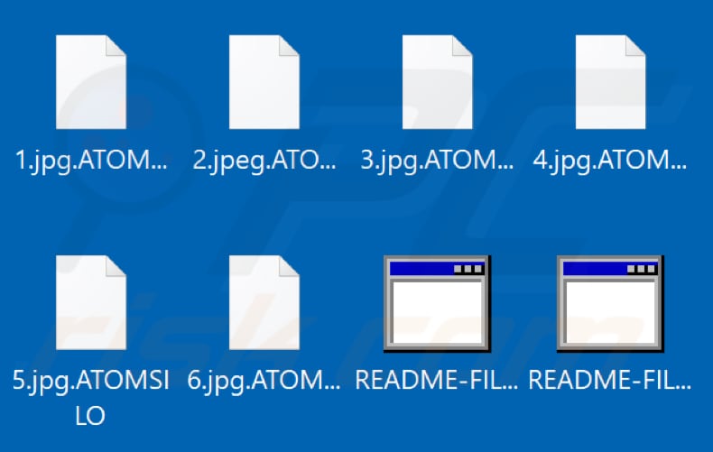 Archivos encriptados por el ransomware AtomSilo (extensión .ATOMSILO)