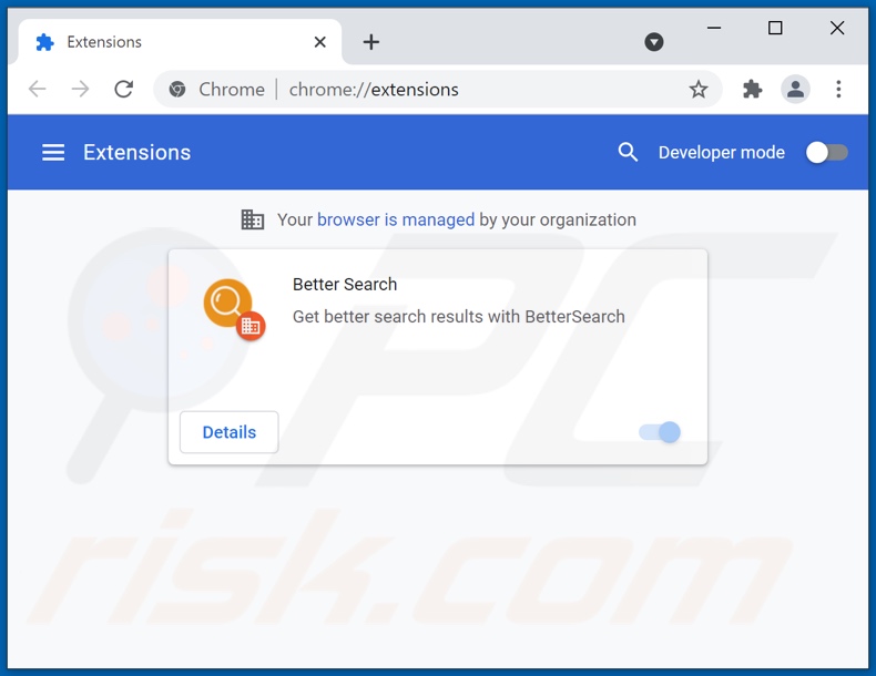 Eliminando las extensiones de Google Chrome relacionadas con bettersearchtr.com