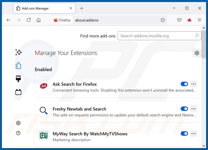 Eliminando las extensiones relacionadas a bettersearchtr.com de Mozilla Firefox