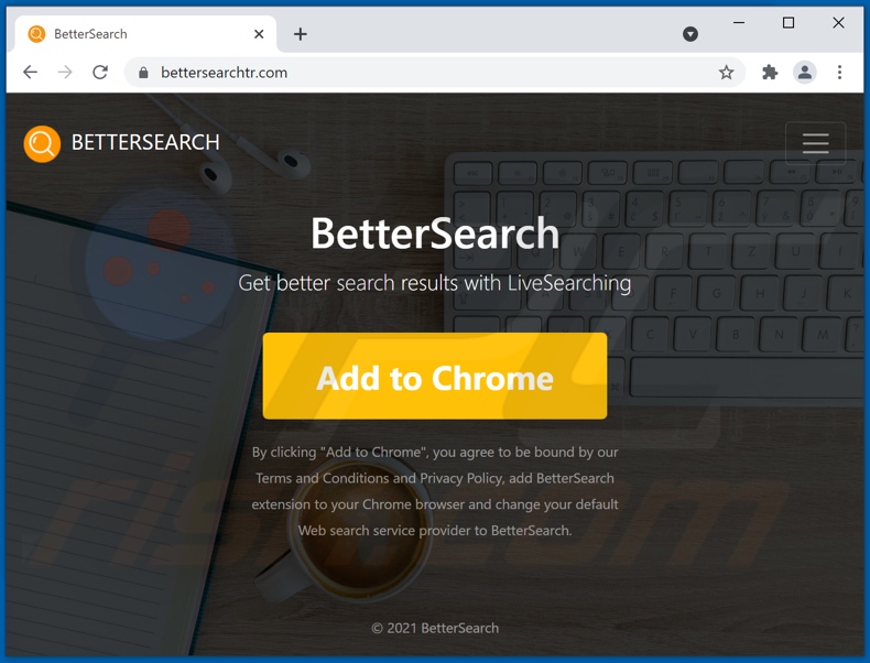 Sitio web utilizado para promover el secuestrador de navegador 