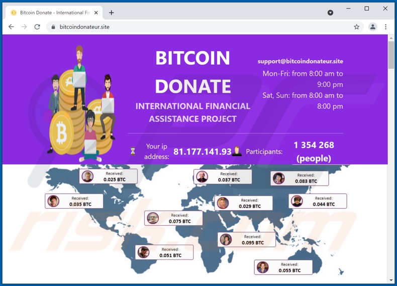 Estafa BITCOIN DONATE