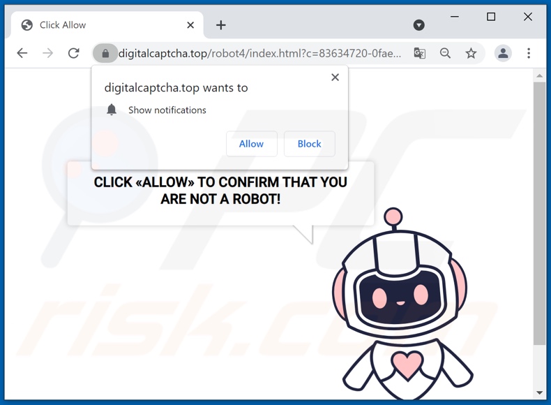 Redirecciones emergentes de digitalcaptcha[.]top