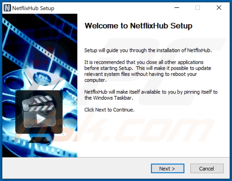 Instalador del adware NetflixHub