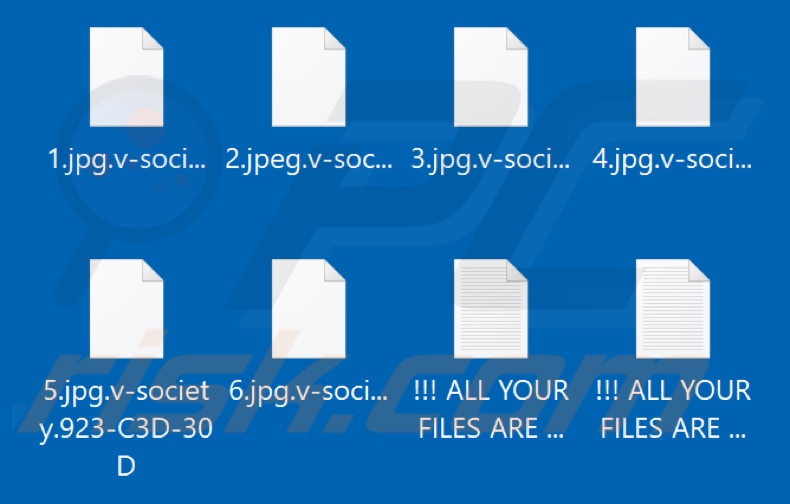 Archivos encriptados por el ransomware 