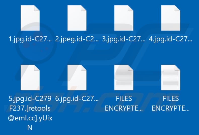 Archivos encriptados por el ransomware yUixN (extensión .yUixN)