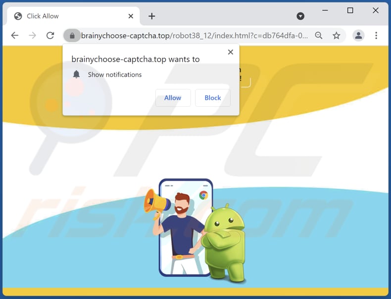 Redirecciones emergentes de brainychoose-captcha[.]top